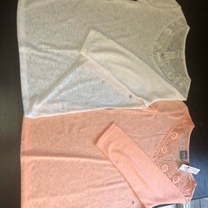 2 Women’s quarter sleeve tops. Never worn. NWT